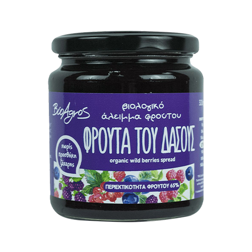 Άλειμμα Φρούτα του Δάσους Βιολογικό χωρίς ζάχαρη 320g Βιοαγρός