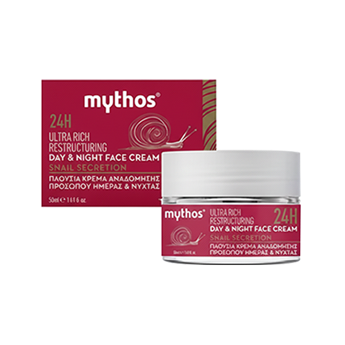 Mythos SNAIL 24h Πλούσια Κρέμα Αναδόμησης Προσώπου Ημέρας & Νύχτας 50ml