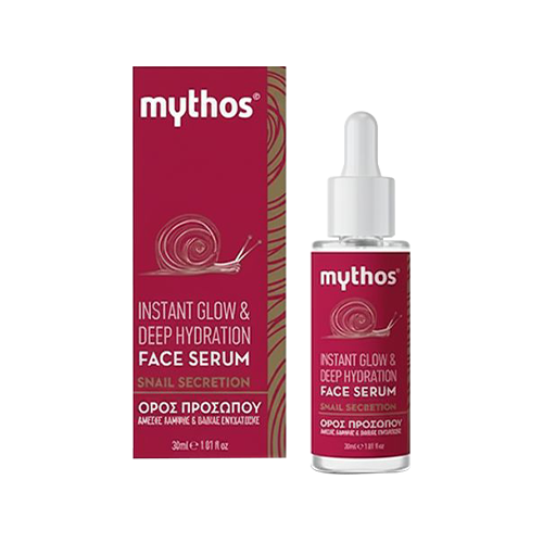 Mythos SNAIL Ορός Προσώπου Άμεσης Λάμψης και Βαθιάς Ενυδάτωσης 30ml
