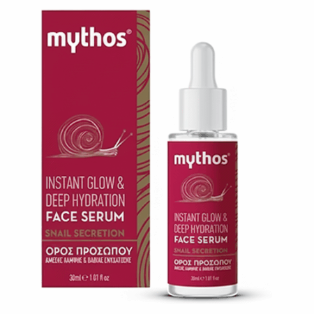 Mythos SNAIL Ορός Προσώπου Άμεσης Λάμψης και Βαθιάς Ενυδάτωσης 30ml