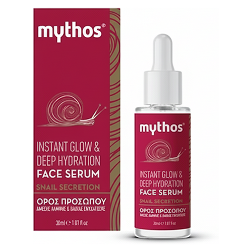 Mythos SNAIL Ορός Προσώπου Άμεσης Λάμψης και Βαθιάς Ενυδάτωσης 30ml