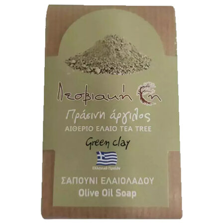 Σαπούνι Πράσινη Άργιλος με Αιθέριο Έλαιο Tea Tree ''Λεσβιακή Γη''