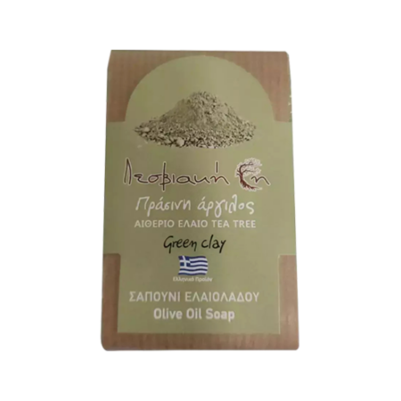 Σαπούνι Πράσινη Άργιλος με Αιθέριο Έλαιο Tea Tree ''Λεσβιακή Γη''