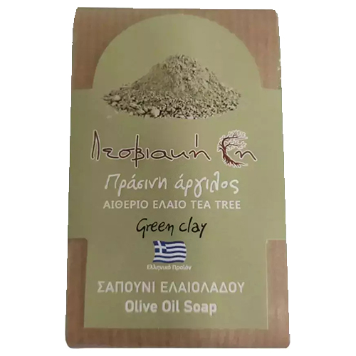 Σαπούνι Πράσινη Άργιλος με Αιθέριο Έλαιο Tea Tree ''Λεσβιακή Γη''