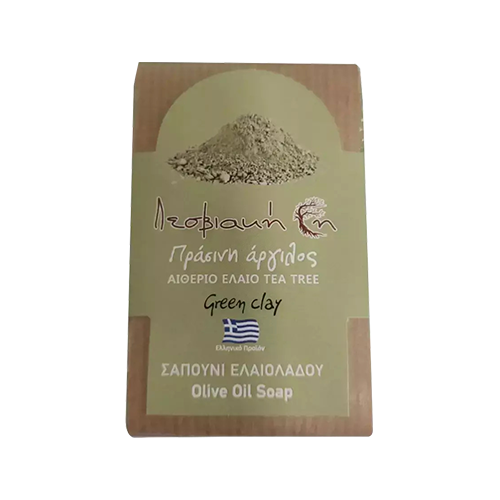 Σαπούνι Πράσινη Άργιλος με Αιθέριο Έλαιο Tea Tree ''Λεσβιακή Γη''